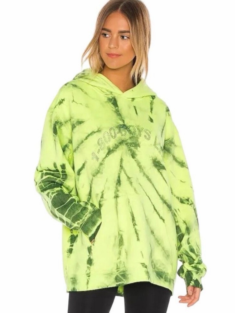 Boys Lie 1-800 Neon Green Remix Hoodie - One Size